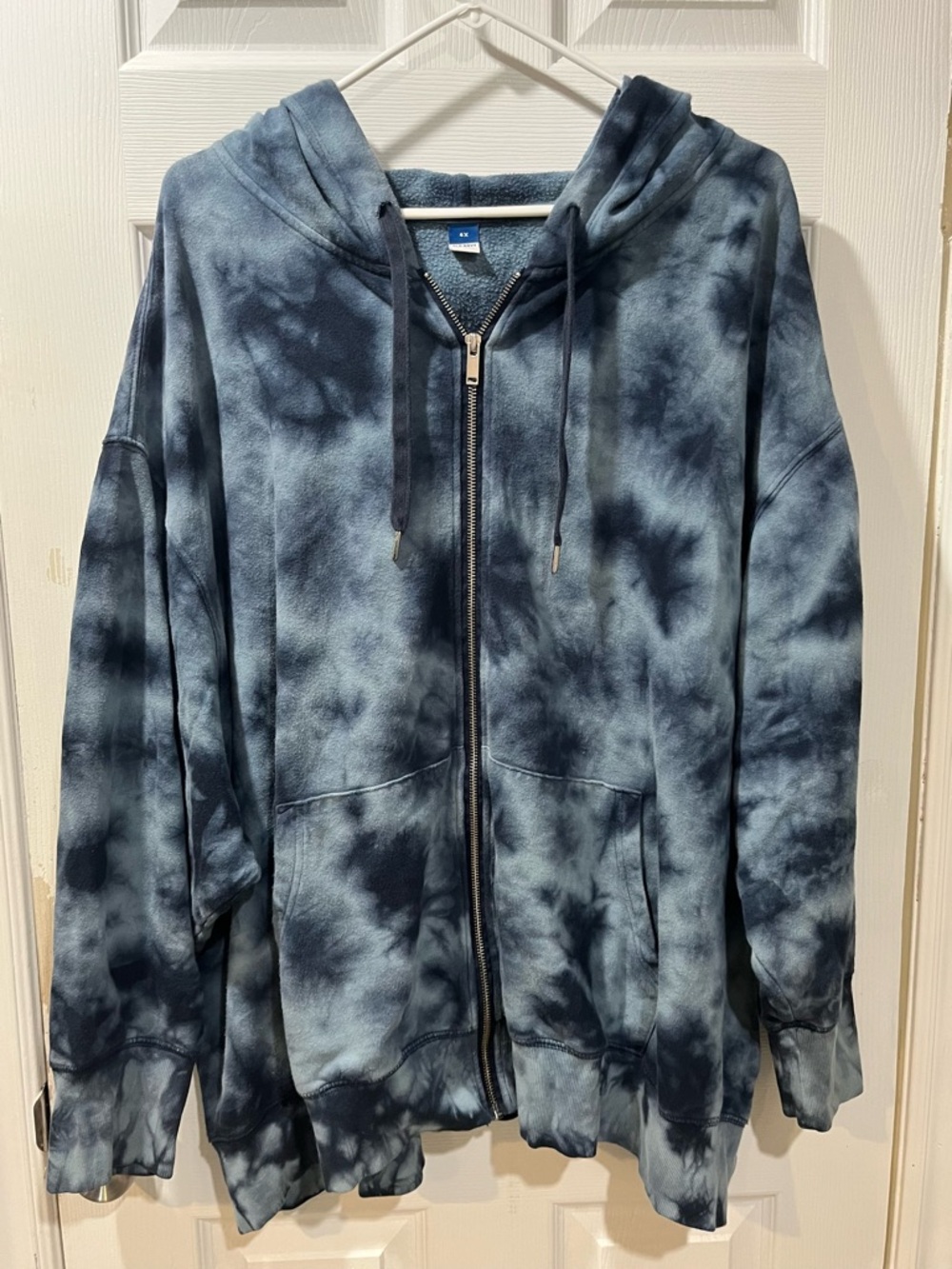 Old Navy Blue Tie-Dye Zip Hoodie Size 4X